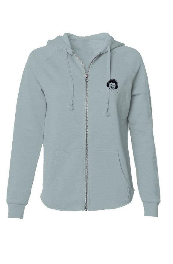 Womens Sage|Black Off The Stoop Zip Hoodie