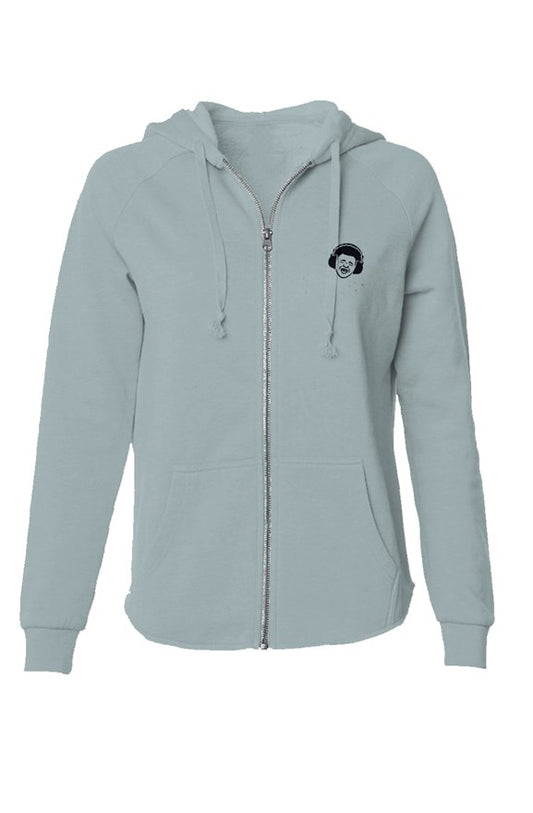 Womens Sage|Black Off The Stoop  Zip Hoodie